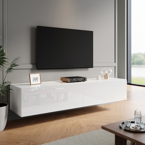 160cm white floating unit - floating,